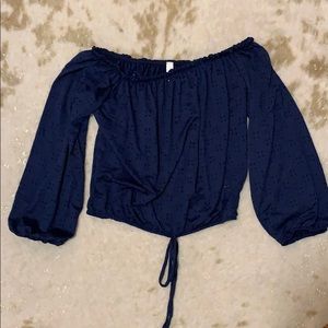 Off the Shoulder Blue Top